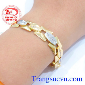 Lắc tay nữ 750 Ý đeo bền đẹp và sáng bóng.