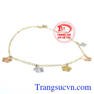 Lắc chân 18k tình yêu Toàn quốc thanh toán an toàn, khách hàng ưa chuộng, Là món quà tặng cho nữ Ý nghĩa