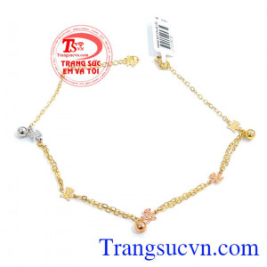 Chiếc Lắc chân 18k gắn kết Yêu thuơng dành cho phái đẹp,Bảo hành Lắc chân 18k gắn kết Yêu thuơng 12 tháng,