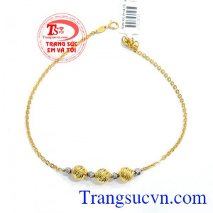 Lắc chân 18k Hạnh Phúc đẳng cấp và tinh tế,Món quà ý nghĩa dành cho phái đẹp, nhân dịp sinh nhật và kỷ niệm, lễ tế, 