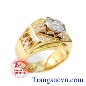 Nhẫn nam Italy 18k 750 nhập khẩu nguyên chiếc,Nhẫn nam Italy 18k bảo hành 1 năm,Chiếc Nhẫn nam Italy 18k vàng đúc nguyên khối với vàng màu, vàng hồng, vàng trắng là chiếc nhẫn bền đẹp sang trọng cho người đeo