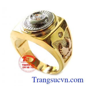 Nhẫn vàng 18k đại bàng bảo hành 1 năm,Nhẫn vàng 18k đại bàng đeo ngõn ngữa và ngón nhẫn