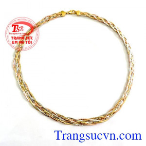 Kiềng vàng 18k ITALY bện đẹp quý phái dành cho phái đẹp. 