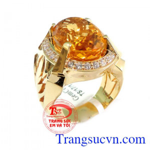 Nhẫn vàng 14k Citrine phù hợp nhiều phong cách thời trang khác nhau