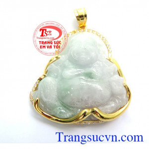 Phật ngọc cẩm thạch bọc vàng sang trọng