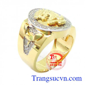 Nhẫn nam vàng mặt rồng vàng 10k nhập khẩu Hàn Quốc