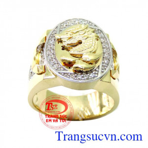 Nhẫn nam vàng mặt rồng,Vàng tây 10K nhập khẩu,Nhẫn nam vàng 10K,Nhẫn nam bảo hành chu đáo,Nhẫn nam vàng mặt rồng