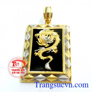 Mặt dây chuyền nam chạm khắc bọc vàng 10k sáng bóng đảm bảo chất lượng hợp thời trang, sang trọng và phong thủy