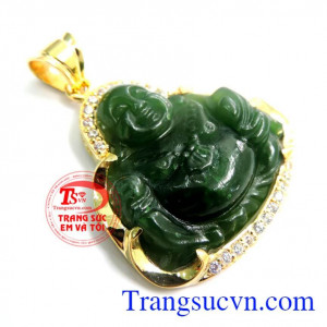 Mặt ngọc nephrite phật di lặc