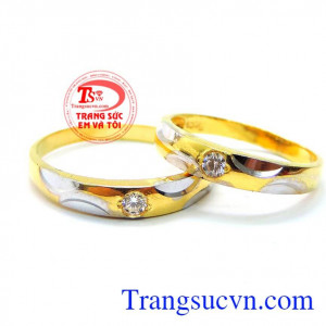 Nhẫn cưới vàng tây đẹp xinh xắn cho tình yêu lứa đôi