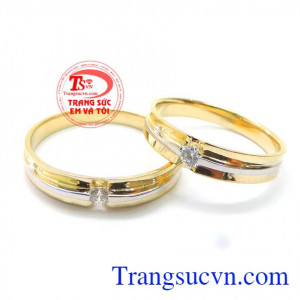 Đôi nhẫn cưới đính đá tình yêu chất lượng cao minh chứng cho tình yêu bền chặt vĩnh cửu của vợ chồng