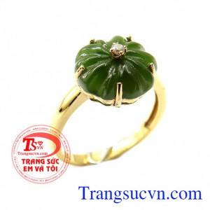 Nhẫn ngọc bích cỏ bốn lá may mắn mang lại may mắn cho người đeo, Nhẫn ngọc bích chất lượng cao dành cho nữ đẹp sang trọng