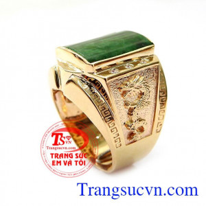 Nhẫn vàng nam rồng ngọc độc đáo cá tính cho phái mạnh, Nhẫn nam vàng tây gắn đá thiên nhiên tinh xảo phù hợp với nhiều lứa tuổi, Là sản phẩm tuyệt vời và mang lại may mắn cho người đeo