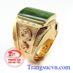 Nhẫn vàng nam rồng ngọc độc đáo cá tính cho phái mạnh, Nhẫn nam vàng tây gắn đá thiên nhiên tinh xảo phù hợp với nhiều lứa tuổi, Là sản phẩm tuyệt vời và mang lại may mắn cho người đeo
