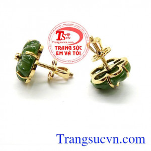 Hoa tai chất lượng cao bảo hành đảm bảo. Hoa tai vàng đính đá xinh xắn