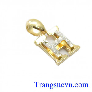 Mặt dây chuyền vàng chữ H nhập khẩu chất lượng cao uy tín đảm bảo chất lượng,