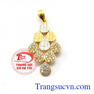 Mặt dây chuyền vàng đính đá tinh tế sang trọng cho phái đẹp,