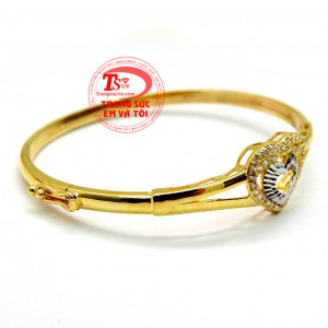 Vòng nữ vàng tây đính đá hình trái tim tinh tế cho bạn gái. 