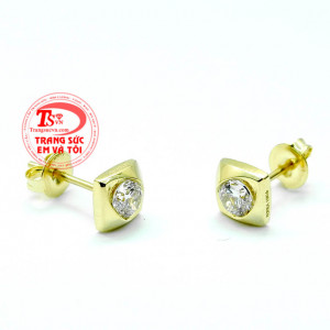 Hoa tai vàng tây đính đá đẹp cho nữ. 