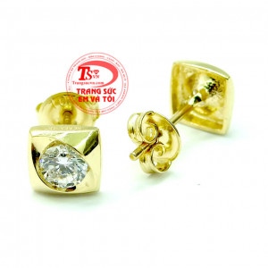 Hoa tai vàng tây đính đá đẹp hợp thời trang phù hợp nhiều loại trang phục. 