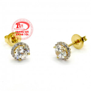 Hoa tai nữ đính đá vàng tây cho nữ.