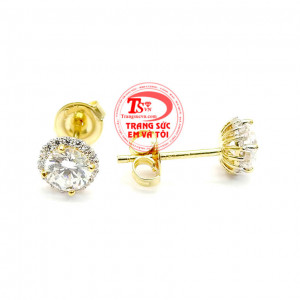 Hoa tai nữ hợp thời trang được nhiều người ưa chuộng. Hoa tai nữ đính đá vàng tây