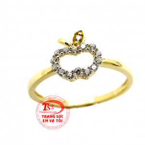 Nhẫn nữ dễ thương,Nhẫn nữ được chế tác với mặt nhẫn hình trái táo vô cùng dễ thương