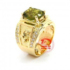 Sản phẩm được bảo hành uy tín trên toàn quốc. Nhẫn nam mạnh mẽ đá peridot