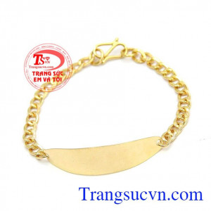Lắc vàng tây 10k khắc chữ theo ý