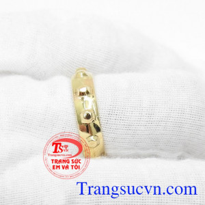 Nhẫn Tràng Hạt vàng tây