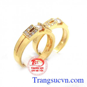 Nhẫn cưới vàng 14k yêu thương