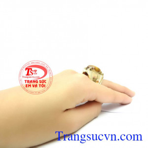 Nhẫn nam Mệnh Thổ đá Mắt Hổ vàng 14k có giấy kiểm định Đá Quý và Vàng,Nhẫn nam Mệnh Thổ Bảo hành 1 năm,Phù hợp là món quà tặng sinh nhật rất ý nghĩa