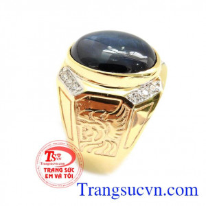 Nhẫn nam Sapphia Sao Thiên Nhiên vàng 14k sang trọng, bền đẹp