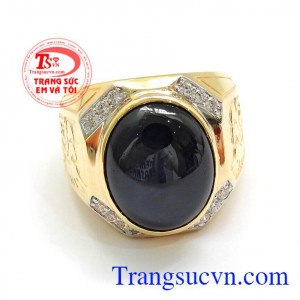 Nhẫn nam Sapphia Sao Thiên Nhiên đeo hợp thời trang, phong cách phái mạnh