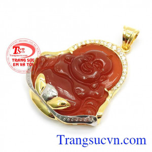 Mặt nam di lặc nâu đỏ thiết kế phù hợp các bạn nam mệnh kim và thổ