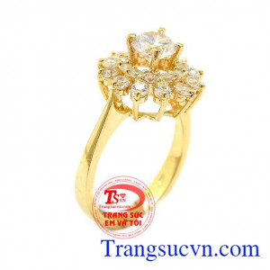 Nhẫn Nữ Hoa Vàng Cá Tính chất lượng vàng đảm bảo. Nhẫn Nữ Hoa Vàng Cá Tính, nhẫn nữ vàng tây, nhẫn nữ đẹp