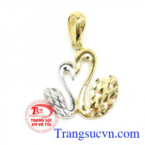 Mặt dây chuyền thiên nga đôi nhập khẩu Hàn Quốc mẫu mã hợp thời trang phái đẹp,