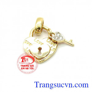 Mặt dây chuyền khóa trái tim Hàn Quốc thiết kế độc đáo mới lạ,
