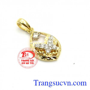 Mặt dây chuyền nữ vàng tây nhập khẩu, Mặt dây vàng 10k,