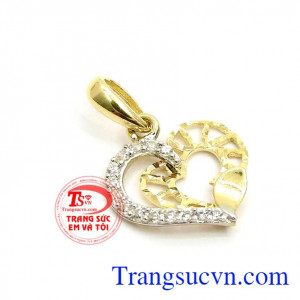 Mặt dây chuyền nữ vàng tây, Mặt dây chuyền vàng 10k nhập khẩu Hàn Quốc, 