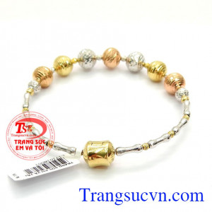 Lắc bi vàng tây, Lắc bi vàng 18k nhập khẩu nguyên chiếc