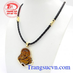 Bộ dây phật Di Lặc ngọc Mắt Hổ cá tính là sự kết hợp giữa mặt dây phật Di Lặc biểu tượng cho sự thịnh vượng, hạnh phúc