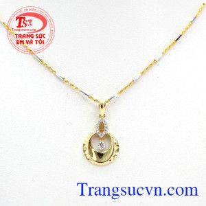 Bộ dây chuyền nữ nhập khẩu Ý - Hàn vàng tây,