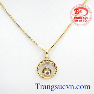 Bộ dây chuyền nữ vàng 10k nhập khẩu,Bộ dây nữ xu hướng thời trang