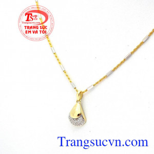 Bộ dây chuyền vàng tây nhập khẩu,Bộ mặt nữ thời trang kết hợp Hàn - Ý