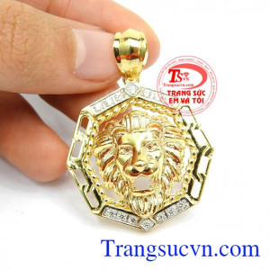 Mặt dây chuyền nam chạm khắc vàng 10k sáng bóng đảm bảo chất lượng hợp thời trang, sang trọng và phong thủy