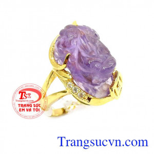 Nhẫn nữ Tỳ Hưu ngậm tiền tài lộc thuộc công ty trang sức Em và Tôi chất lượng cao bảo hành toàn quốc