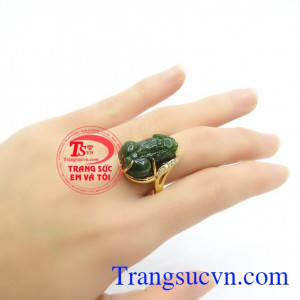 Nhẫn Nữ Tỳ Hưu Cẩm Thạch Phát Tài