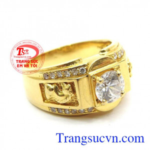 Nhẫn vàng tây sang trọng sang trọng, tinh tế, phù hợp thị hiếu phái mạnh