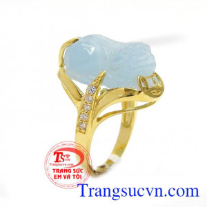 Nhẫn Tỳ Hưu ngậm tiền mệnh Thủy chế tác tinh xảo cho bạn gái